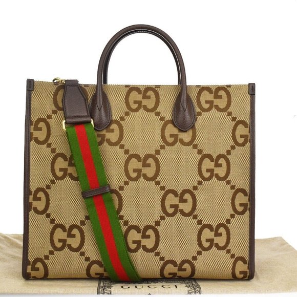 Gucci Handbags - Authenticity Guaranteed GUCCI Jumbo GG 2Wy Shoulder Hand Bag Canvas Leather